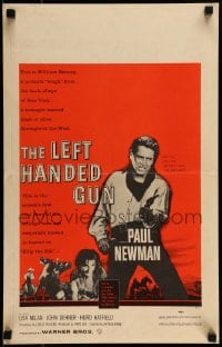 9f401 LEFT HANDED GUN WC 1958 great different image of Paul Newman as Billy the Kid with gun drawn!