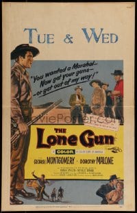 9f405 LONE GUN WC 1954 George Montgomery had the toughest clean-up job in the West!