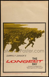 9f407 LONGEST DAY roadshow WC 1962 classic image of soldiers storming beach in World War II, rare!