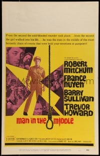 9f419 MAN IN THE MIDDLE WC 1964 Robert Mitchum, France Nuyen, Barry Sullivan, Trevor Howard, noose