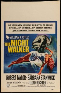 9f427 NIGHT WALKER WC 1965 William Castle, Reynold Brown art of monster & sexy near-naked girl!