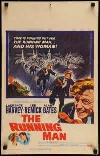 9f457 RUNNING MAN WC 1964 Laurence Harvey, Lee Remick, directed by Carol Reed!