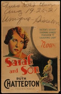 9f458 SARAH & SON WC 1930 directed by Dorothy Arzner, Ruth Chatterton searches for her stolen son!