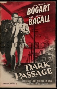 9f016 DARK PASSAGE pressbook 1947 many great images of Humphrey Bogart & sexy Lauren Bacall!