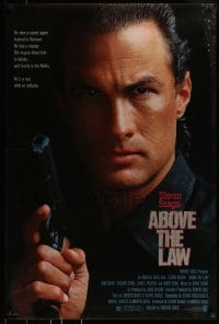 9g107 ABOVE THE LAW 1sh 1988 Sharon Stone, Pam Grier, great close-up image of Steven Seagal!