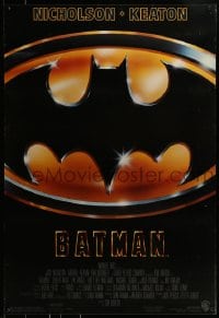 9g155 BATMAN 1sh 1989 directed by Tim Burton, cool image of Bat logo, new credit design!