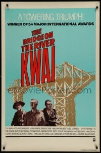 9g220 BRIDGE ON THE RIVER KWAI 1sh R1981 William Holden with gun, David Lean WWII classic!