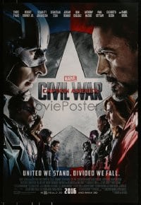 9g231 CAPTAIN AMERICA: CIVIL WAR advance DS 1sh 2016 Marvel Comics, Chris Evans, Robert Downey Jr.!