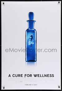9g272 CURE FOR WELLNESS style A advance DS 1sh 2017 image of Mia Goth floating in blue vial!