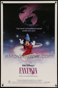 9g337 FANTASIA 1sh R1985 Mickey from Sorcerer's Apprentice & Chernabog from Night on Bald Mountain!