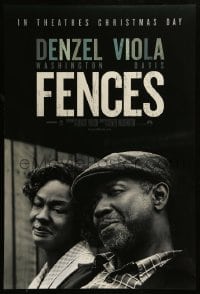 9g346 FENCES teaser DS 1sh 2016 great close-up of star/director Denzel Washington and Viola Davis!