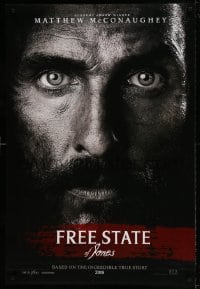 9g369 FREE STATE OF JONES teaser DS 1sh 2016 super close-up of intense Matthew McConaughey!