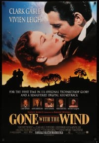 9g400 GONE WITH THE WIND advance DS 1sh R1998 classic image of Clark Gable and Vivien Leigh!