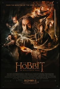 9g439 HOBBIT: THE DESOLATION OF SMAUG advance DS 1sh 2013 Peter Jackson directed, cool cast montage!