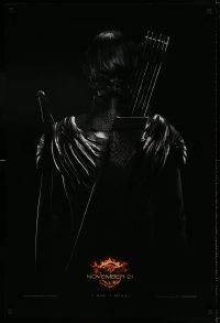 9g452 HUNGER GAMES: MOCKINGJAY - PART 1 teaser DS 1sh 2014 Katniss w/ her back turned w/bow & quiver