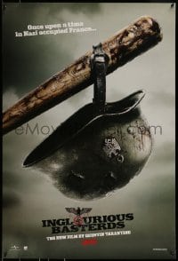 9g476 INGLOURIOUS BASTERDS DS teaser 1sh 2009 Quentin Tarantino, Nazi helmet on baseball bat!