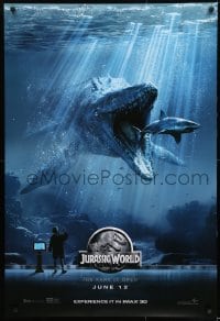 9g524 JURASSIC WORLD IMAX teaser DS 1sh 2015 incredible image of Mosasaurus devouring Great White!