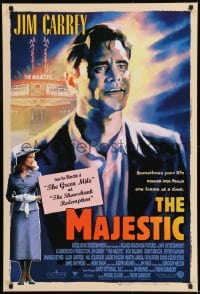 9g607 MAJESTIC int'l 1sh 2001 great art of Jim Carrey, directed by Frank Darabont!