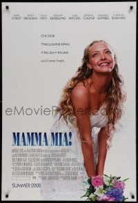 9g611 MAMMA MIA! 2-sided advance 1sh 2008 Meryl Streep, Pierce Brosnan, sexy Amanda Seyfried!