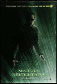 9g621 MATRIX REVOLUTIONS teaser DS 1sh 2003 cool image of Keanu Reeves as Neo!