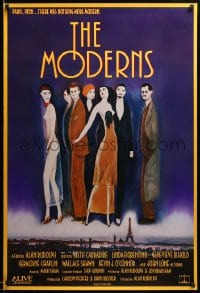 9g645 MODERNS 1sh 1988 Alan Rudolph, cool artwork of trendy 1920's people by star Keith Carradine!