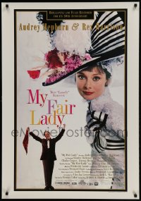 9g666 MY FAIR LADY 1sh R1994 great close-up image of Audrey Hepburn, Rex Harrison!