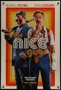 9g679 NICE GUYS teaser DS 1sh 2016 great image of Ryan Gosling and Russell Crowe with shotgun!