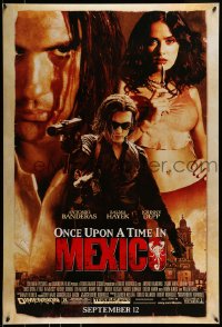 9g689 ONCE UPON A TIME IN MEXICO advance DS 1sh 2003 Antonio Banderas, Johnny Depp, sexy Salma Hayek