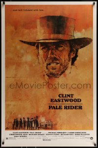 9g696 PALE RIDER 1sh 1985 great artwork of cowboy Clint Eastwood by C. Michael Dudash!