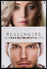 9g702 PASSENGERS teaser DS 1sh 2016 close-up images of Jennifer Lawrence and Chris Pratt!