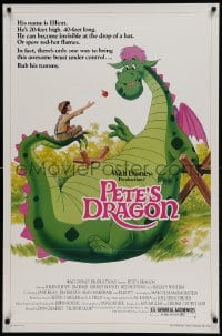 9g713 PETE'S DRAGON 1sh R1984 Walt Disney, colorful art of cast headshots & dragon by Paul Wenzel!