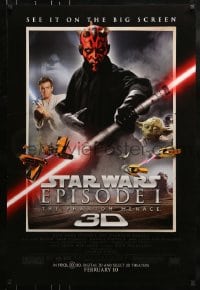 9g075 PHANTOM MENACE advance DS 1sh R2012 Star Wars Episode I in 3-D, different image of Darth Maul!