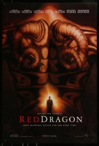9g742 RED DRAGON teaser DS 1sh 2002 Anthony Hopkins, Edward Norton, cool tattoo image!