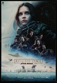 9g089 ROGUE ONE advance DS 1sh 2016 A Star Wars Story, Felicity Jones, top cast montage, Death Star!