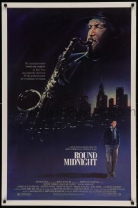 9g764 ROUND MIDNIGHT 1sh 1986 Dexter Gordon, saxophone, Steven Chorney art!