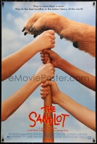 9g772 SANDLOT 1sh 1993 best buddies playing baseball, great image of hands and a paw on bat!