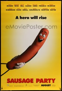 9g774 SAUSAGE PARTY teaser DS 1sh 2016 Seth Rogen, Jonah Hill, outrageous image, a hero will rise!