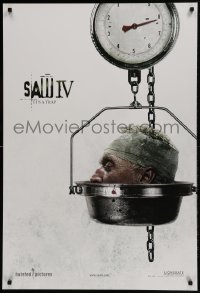 9g780 SAW IV int'l teaser 1sh 2007 gross image of serial killer Tobin Bell's head in scale!