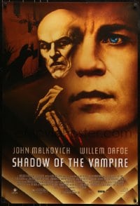 9g796 SHADOW OF THE VAMPIRE 1sh 2000 art of John Malkovich as F.W. Murnau & Willem Dafoe!