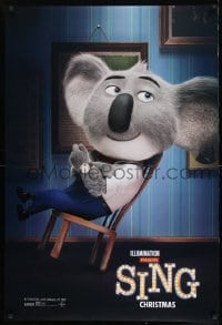 9g820 SING teaser DS 1sh 2016 voices of Matthew McConaughey, Witherspoon, Koala in chair!