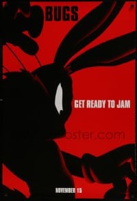 9g836 SPACE JAM teaser DS 1sh 1996 basketball, cool silhouette artwork of Bugs Bunny!
