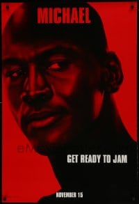 9g837 SPACE JAM teaser DS 1sh 1996 cool close-up of basketball star Michael Jordan!