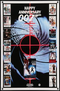 9g018 HAPPY ANNIVERSARY 007 tv poster 1987 25 years of James Bond, cool image of many 007 posters!