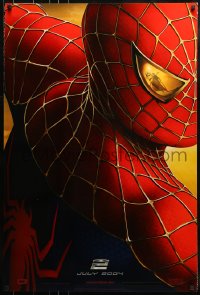 9g845 SPIDER-MAN 2 teaser DS 1sh 2004 July 2004 style, image of Tobey Maguire in the title role!