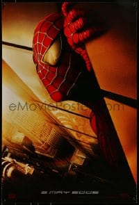 9g840 SPIDER-MAN DS teaser 1sh 2002 Tobey Maguire w/WTC towers in eyes, Marvel Comics!