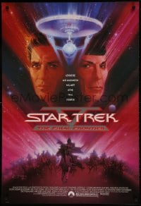 9g861 STAR TREK V 1sh 1989 The Final Frontier, art of William Shatner & Leonard Nimoy by Bob Peak!