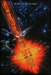 9g863 STAR TREK VI 1sh 1991 William Shatner, Leonard Nimoy, art by John Alvin!