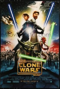 9g082 STAR WARS: THE CLONE WARS advance DS 1sh 2008 Anakin Skywalker, Yoda, & Obi-Wan Kenobi!