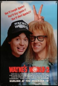 9g968 WAYNE'S WORLD 2 advance 1sh 1993 Mike Myers, Dana Carvey, from Saturday Night Live sketch!