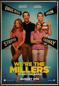 9g972 WE'RE THE MILLERS teaser DS 1sh 2013 Jennifer Aniston, Jason Sudeikis, Emma Roberts & Poulter!